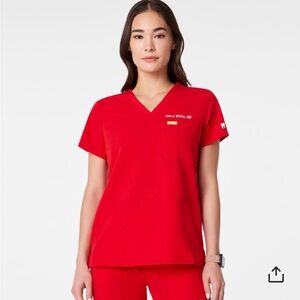 Women's Pop Red Catarina Top and Jogger set petite.